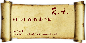 Ritzl Alfréda névjegykártya